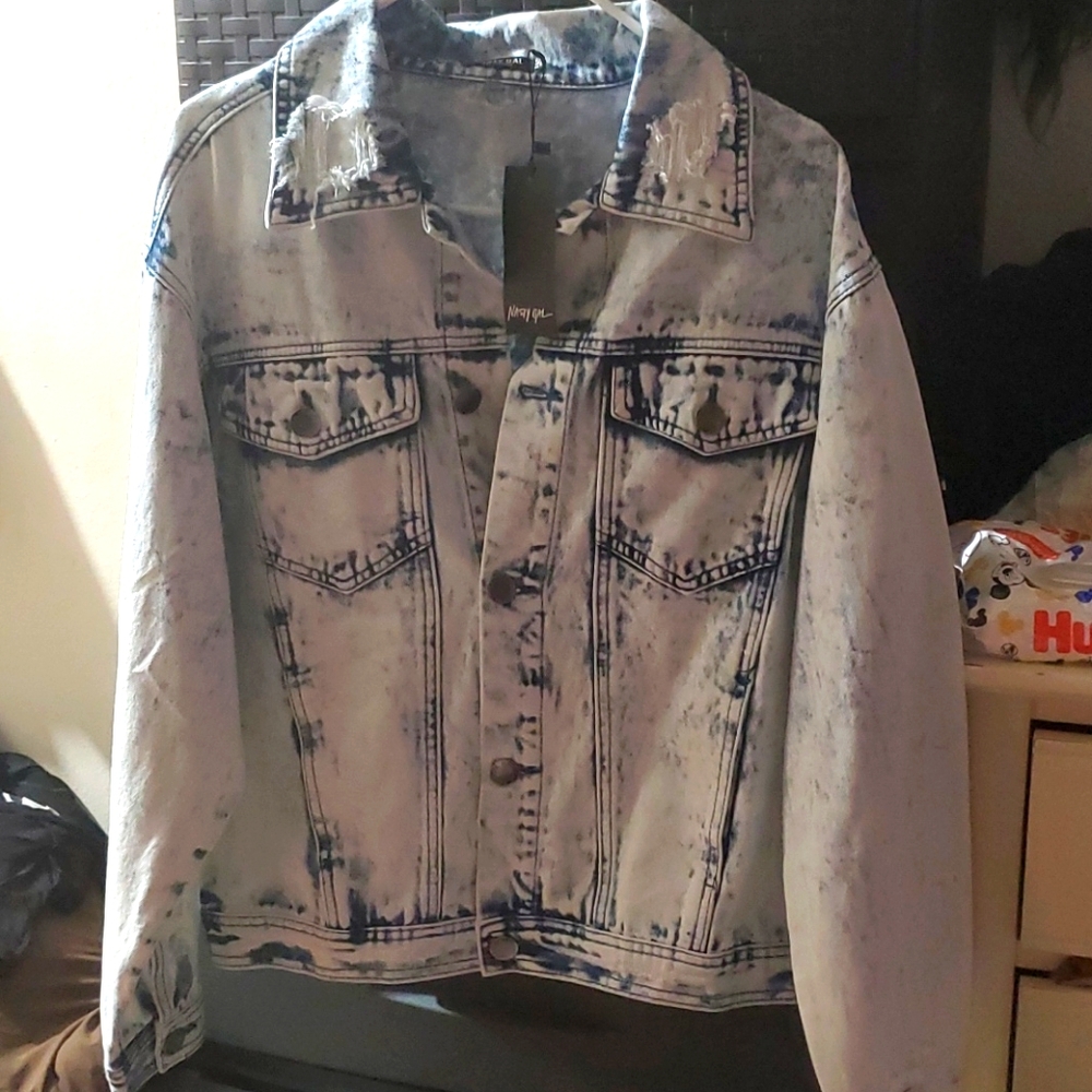 Denim acid wash jacket. NOT AVAILABLE